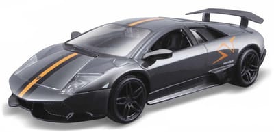 Bburago Lamborghini Murcialago - Modelauto - Schaal 1:32 - Donker Grijs/Oranje