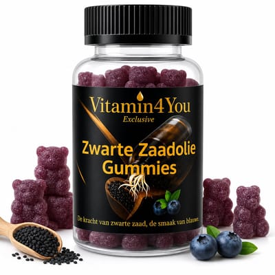 Zwarte zaad olie 60 gummies – met Vitamine B12, C, D3 & Biotine. Voor haar, huid & nagels.