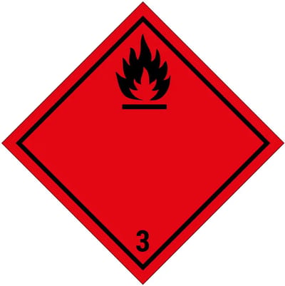 ADR klasse 3 brandbare vloeistoffen bord | gecoat dibond materiaal | 10 x 10 cm