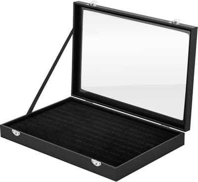Store_8 - 100 Ring Sieraden Display Opbergdoos - Luxe Organiser - Zwart - Fluweel - Perfect voor Dames - Handig voor Sieraden