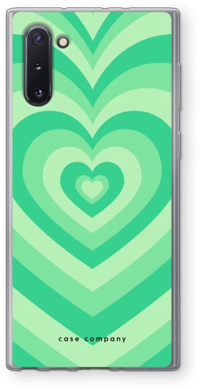 Case Company® - Hoesje geschikt voor Samsung Galaxy Note 10 hoesje - Hart Groen - Soft Cover Telefoonhoesje - Bescherming aan alle Kanten en Schermrand