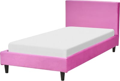 FITOU - Eenpersoonsbed - Fuchsiapaars - 90 x 200 cm - Fluweel