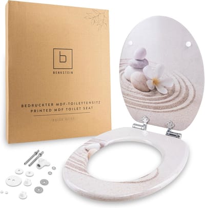 Toiletdeksel met Softclose - WC Bril Toiletbril - Hygiënisch Reinigen - Quick Release Functie - 435 mm x 375 mm