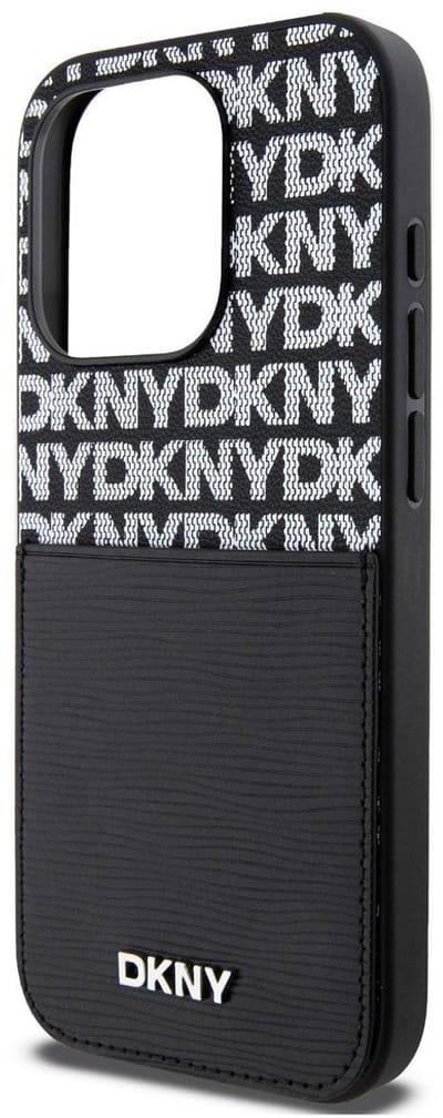 DKNY, Hoesje geschikt voor iPhone 14 Pro - met Kaarthouder, Zwart