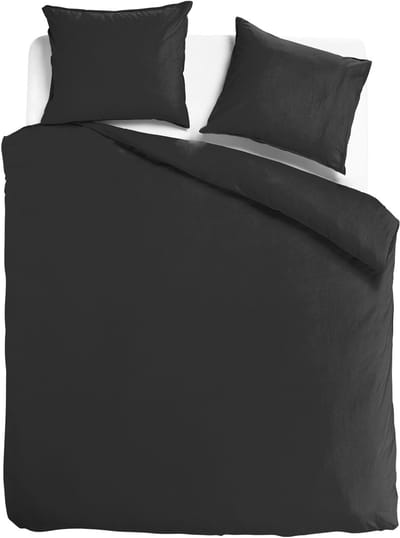 totaalBED Dekbedovertrek Noa Zwart - 140x200/220 cm - 100% katoensatijn - incl. instopstrook