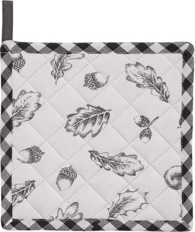 Clayre & Eef Pannenlap 20*20 cm Grijs Katoen Vierkant eekhoorn Afgiet Pannenlap Afgiethulp Pannelap