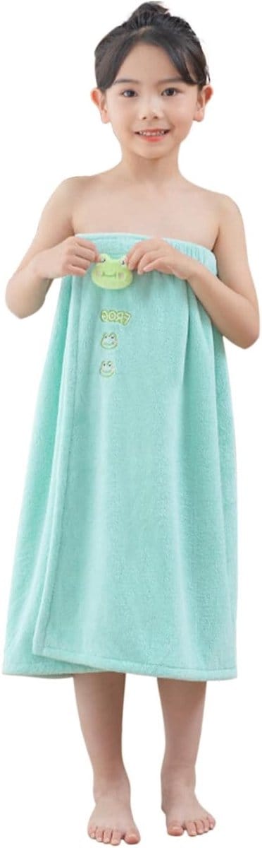 Korte Sauna Kilt voor Dames met Sluiting - Schattige Microvezel Handdoek voor Sauna, Zwembad en Badkamer - 120 x 65 cm, Groene Kikker