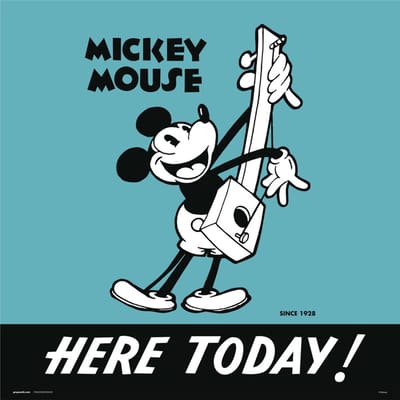 DISNEY MICKEY MOUSE 90 - Art Collector Print 30x30 cm