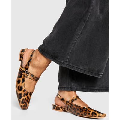 boohoo Dames Wide Fit Leopardenpatent met dubbele riem Mary Jane-schoenen | Maat: 3