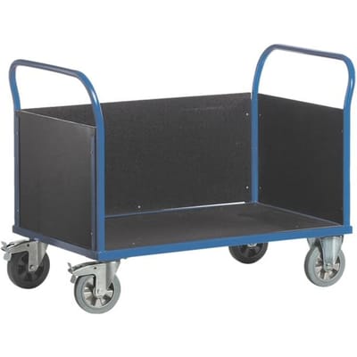 Plateauwagen met 3 wanden, 1600 x 780 mm, draagvermogen 1.200 kg