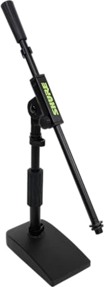 Compacte Microfoonstandaard voor Desktop en Bass Drum - Zwart