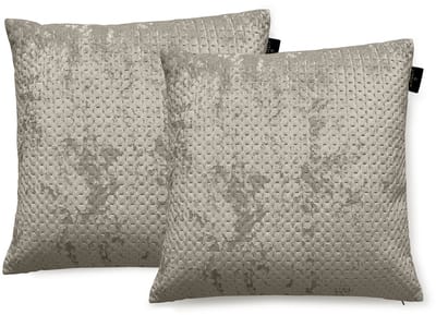 LINNICK Sierkussens Velvet - Taupe - Sierkussens 50x50cm - Set van 2 Kussens - 100% Velvet Voorzijde - 100% Micropercal Achterzijde