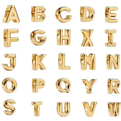 Koperen Ambacht 26 Letters A-Z Alfabet Bedeltjes Charm Past Originele Ketting Armband Armband Accessoires Handgemaakte Sieraden Voor Vrouwen C
