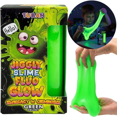 TUBAN In het donker oplichtende SLIME voor sensorisch spel, antistressspeelgoed 430 g