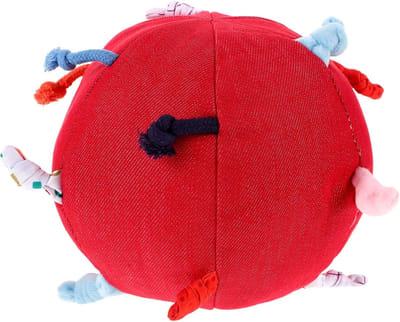 Sensorische Pluche Bal - Grijpspeelgoed Motoriek - Baby Ontwikkeling - Zacht Grijpvriendelijk Ontwerp - 15x15x15 CM - Rood