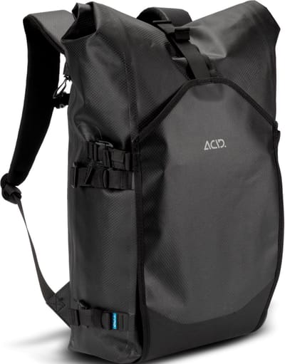 ACID Pannier Backpack Flip Pro 25 Cilink - 25 L - Fietstas en Rugzak in 1 - Fietsrugzak - Omkeerbare Tas - Tas Fiets - Rugtas - TPU - Zwart