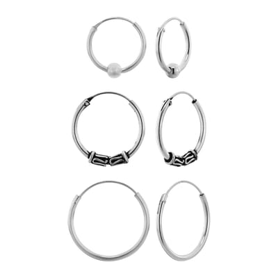 WeLoveSilver - zilveren oorbellen set - bali hoops - hypoallergeen