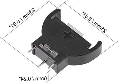 Batterij Houders - CR2025 Houder - Batterijen Organiseren - Verticale Halfronde - 5 stuks - Zwart