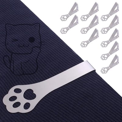 Daity Tafelkleedhouder voor dikke tafelbladen - 10-pack kattenklauw weerbestendige roestvrijstalen tafelkleedklemmen - tafelkleedklemmen voor tuintafels - eettafels - tafels voor thuis - buitentafels - kampeertafels
