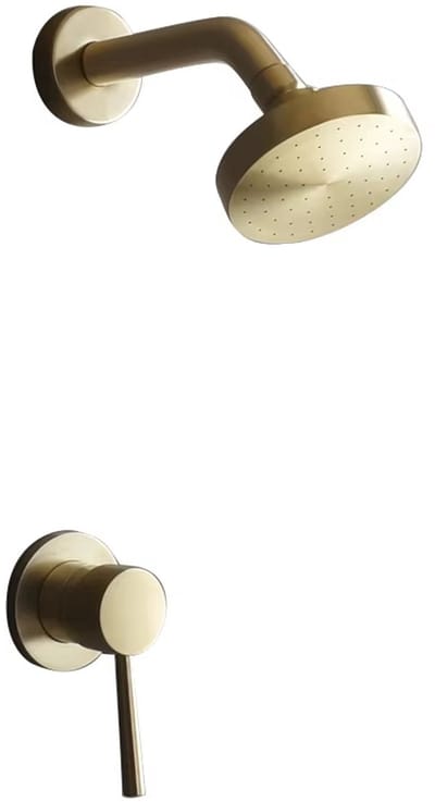 Geborsteld Goud Badkamer Douche Kop Waterval Toilet Bad Douche Kranen Set Wandmontage Messing Regendouche Kraan Mixer Set