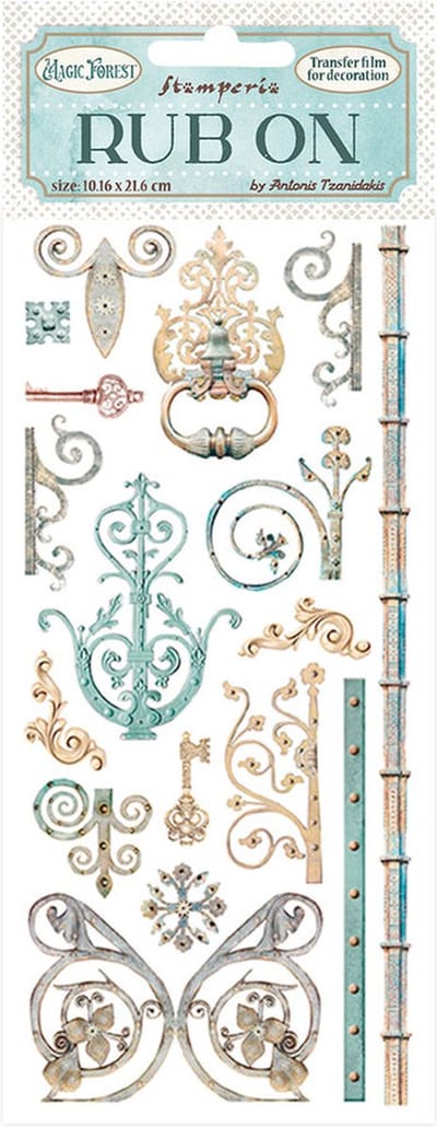 Stamperia - Magic Forest Rub-On 4x8,5 Inch Keys And Decorations (DFLRB22)