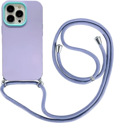 Hoesje geschikt voor iPhone 7 - Backcover - Koord - Extra valbescherming - TPU - Paars