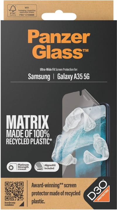 PanzerGlass Matrix D3O Ultra-Wide Screen Protector Aligner Geschikt voor Samsung Galaxy A35