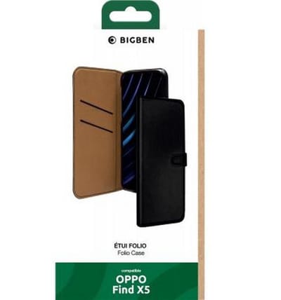 Bigben Connected, Hoesje geschikt voor Oppo Find X5 - Folio Wallet met Magnetische Lipsluiting, Zwart