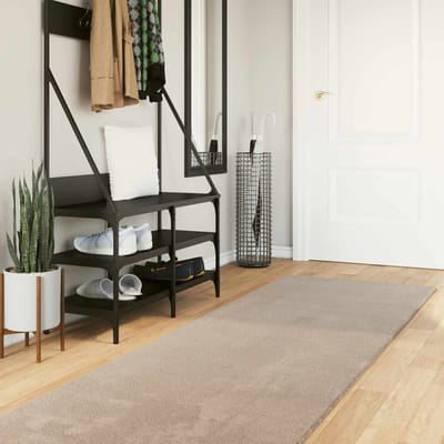 vidaXL - Middelpolig - zacht - en - wasbaar - tapijt - HUARTE - Zand - 80 - x - 750 - cm