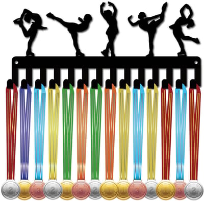 Dailygoods - Dailygoody - Kunstschaatsen Medaillehouder - Metalen Medaille Rek - Wandmontage - 14 Haken - Decoratief voor Atleten - Organisator voor Sportmedailles