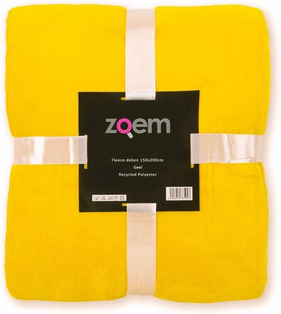 Zoem - Fleece deken Geel - fleece plaid - 150 x 200 - super zacht - 280 gsm