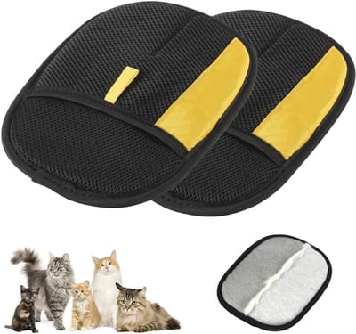 Handschoenen voor het verwijderen van dierenharen, handschoenen voor het verwijderen van kattenharen, 2 stuks, antistatische handschoenen voor het verwijderen van hondenharen, geschikt voor katten en honden.
