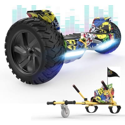 Hoverboard RCB 8,5 Inch Elektrische Scooter All-Terrain Gyropode Hummer Bluetooth LED + Hoverkart Karting Verstelbaar HIP-HOP