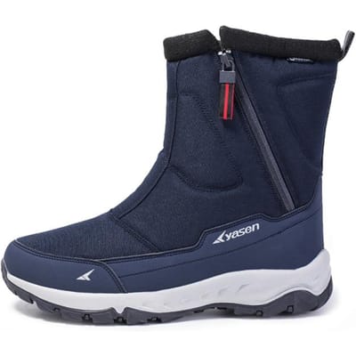 Winter Nieuwe Dikke Paar Snowboots Plus Fluwelen Warme Zijrits Outdoor Casual Korte Laarzen Koude Weerstand Mannen Katoenen Schoenen 45 blauw