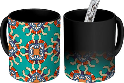 Magische Mok - Foto op Warmte Mokken - Koffiemok - Patronen - Abstract - Groen - Magic Mok - Beker - 350 ML - Theemok