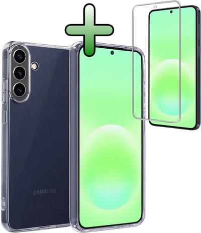 Hoesje Met Screenprotector - Geschikt voor Samsung Galaxy A57 - Sterk & Shockproof - Back Cover - Siliconen Case - Telefoon Hoes - Transparant