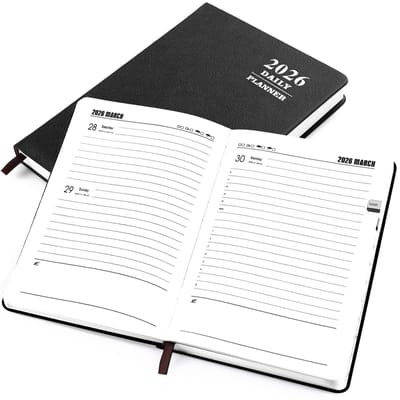 Dailygoods- Agenda 2023 A5 - 1 Dag/Pagina - 340 Pagina's - Harde Kaft - Gelinieerd Papier - Bladwijzer - Weekplanner