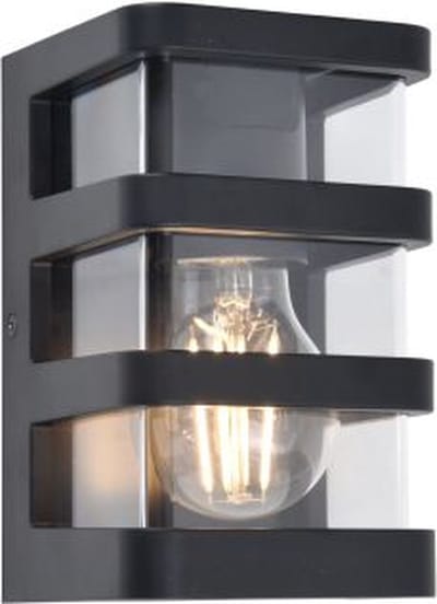 LUTEC Dalton - Wandlamp voor buiten met E27 retrofitting - Charmant - Decoratief - IP44 weerbestendig - Mat zwart