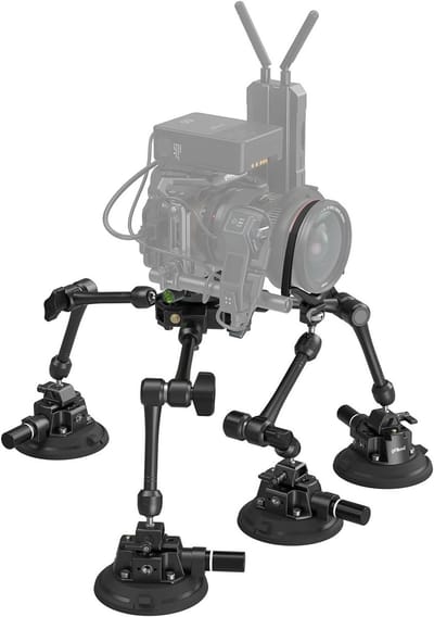 Professionele Auto Mount Kit voor Camera's met 4 Verstelbare Armen, Geschikt voor GoPro, Camcorders en SLR's - 3565