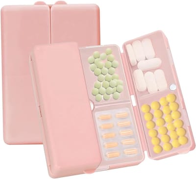Magnetische draagbare opbergdoos, draagbare opbergdoos met deksel en lade, draagbare opbergdoos voor, roze draagbare opbergdoos, draagbare opbergdoos voor thuis en op reis
