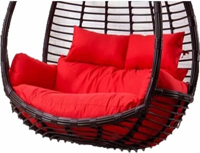 Hangstoelkussen Dubbel - Schommelstoelkussen Eierstoelkussen - Buiten Ontspannen - Extra Dikke Vulling - 150 x 110 cm - Rood