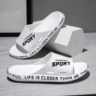 Heren Pantoffels Unisex Baden Antislip Slijtvast Dikzool Schoenen Zomer Outdoor Strand Schoenen Sandalen en Pantoffels Huis Teenslippers 36-37 wit