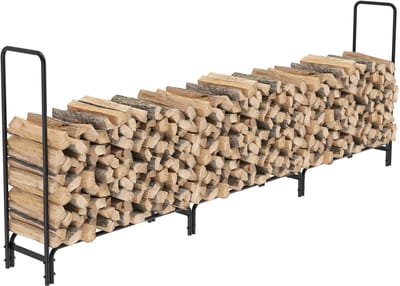 unho houtrek voor buiten van metaal - 345 x 35 x 117 cm - houtrek voor buiten - lengte verstelbaar - houtrek voor buiten - houtopslag - draagvermogen tot 408 kg