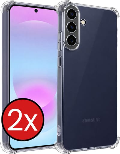 Hoesje - 2 Stuks - Geschikt voor Samsung Galaxy A37 - Sterk & Shockproof - Back Cover - Siliconen Case - Telefoon Hoes Shock Proof - Telefoonhoes - Transparant