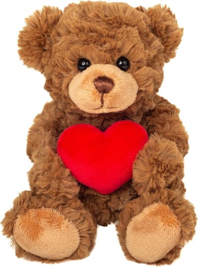 Knuffelbeer Met Hart - Pluche Dier - Knuffelen En Troosten - Handgemaakt Met Liefde - 20 Cm Hoog - Bruin