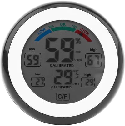 Allecto - Digitale Thermometer - Hygrometer - Makkelijk afleesbaar - Zwart - Vochtigheidsmeter - Ideaal voor thuis en kantoor - Voor babykamer