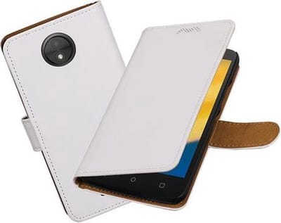 BestCases.nl Motorola Moto C Effen booktype hoesje Wit