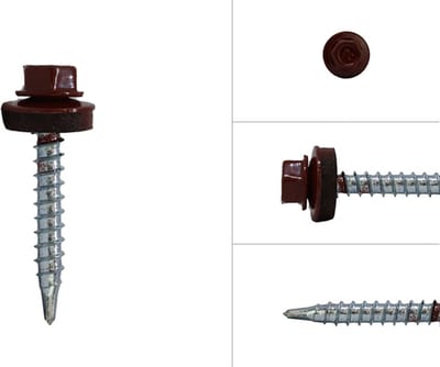 Wovar Dakpanplaatschroeven Rood Verzinkt 4.8 x 35 mm | Doos 100 stuks | Dakschroeven