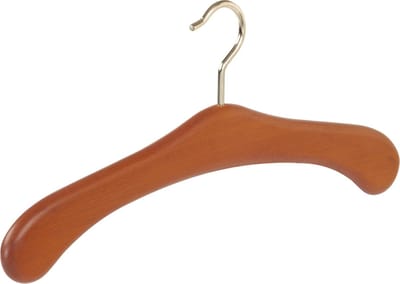 De Kledinghanger Gigant - Garderobehanger - Jassenhanger - 506-52 - 24 Stuks - Bruin - Kersen Gebeitst - Beukenhout - Messinghaak - 45 cm - Kledinghanger - Kleerhanger (506_52_09M/24)