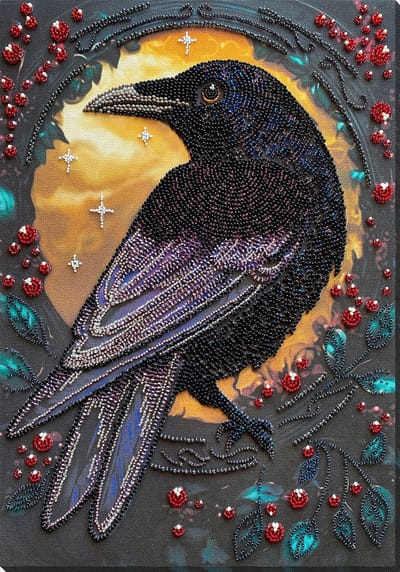 KRALEN BORDUURPAKKET - Abris Art - Black Raven - Zwarte Raaf - inclusief nederlandse gebruiksaanwijzing